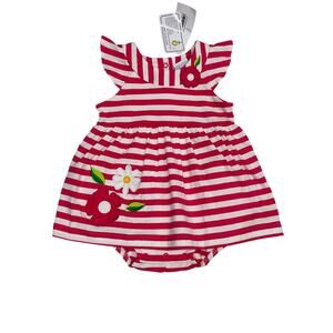 NWT Florence Eiseman 12M Stripe Knit Romper with Flowers